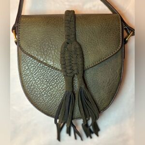 Olive Green Leather Crossbody Bag
